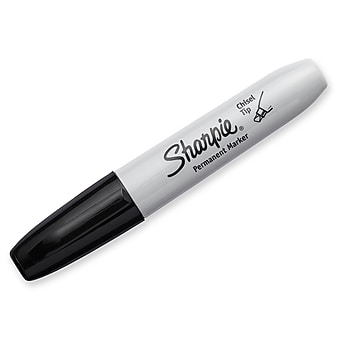 Sharpie Permanent Markers, Chisel Tip, Black, 4/Pack (38264)