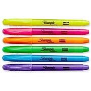 Sharpie Pocket Stick Highlighter, Chisel Tip, Assorted Colors, Dozen (27145)