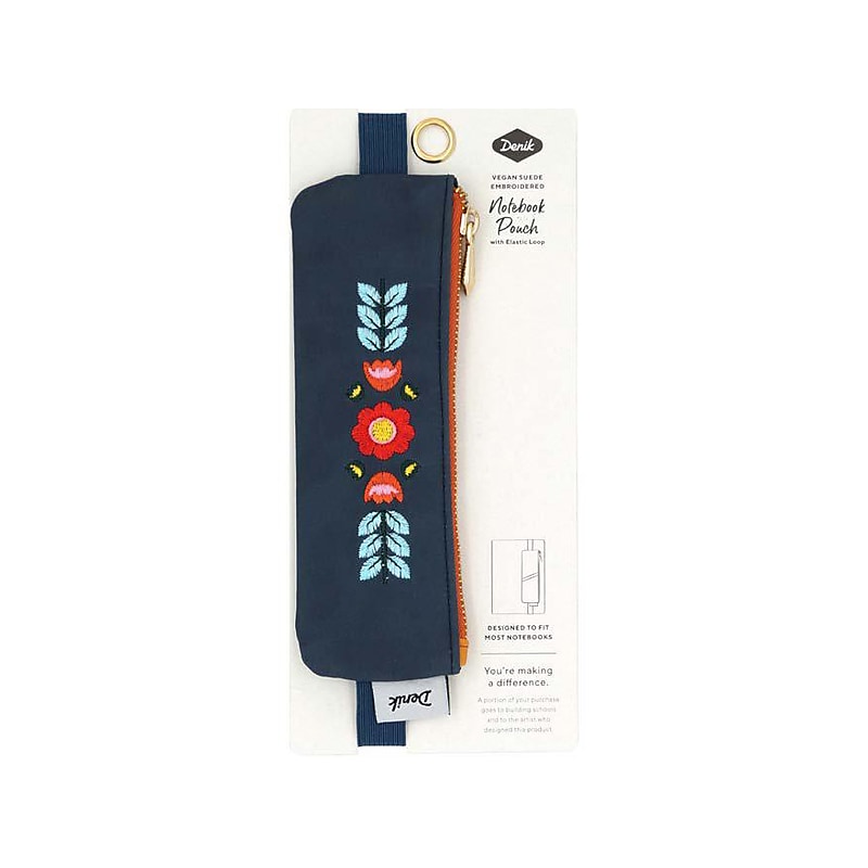 Denik Evelynn Zipper Vegan Suede Notebook Pouch, Blue (NBPOUCH550) image 1