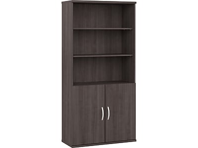 Bush Business Furniture Studio A 73"H 5-Shelf Bookcase with Adjustable Shelves, Storm Gray Laminated Wood (STA010SG)