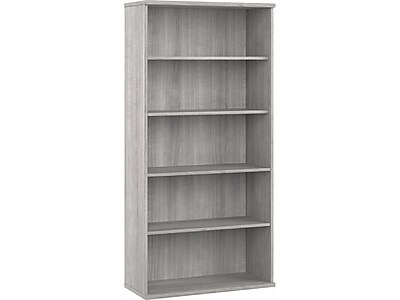 Bush Business Furniture Studio A 73"H 5-Shelf Bookcase with Adjustable Shelves, Platinum Gray Laminated Wood (SDB7236PG-Z)