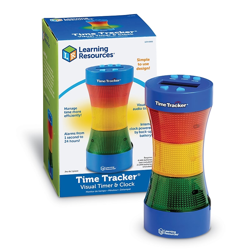 Learning Resources Time Tracker, Visual Timer & Clock, Multicolored (LER6900) image 1