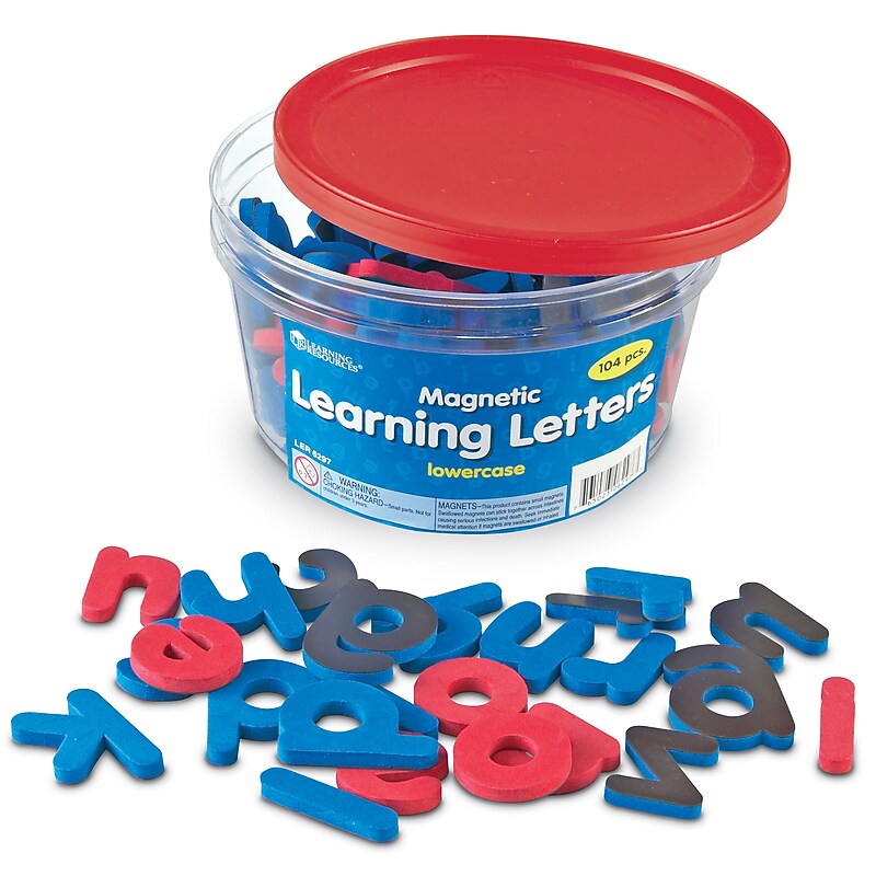 Learning Resources Lowercase 1 1/2" Magnetic Learning Letters, Magnetic, Assorted Colors, 104 pieces (LER6297) image 1