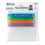 Learning Resources Children's Face Shields, Assorted Colors, Set of 5 (LER4363)