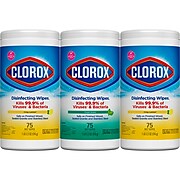 Clorox® Disinfecting Wipes Value Pack, 75 Count Each, Pack of 3 (30208) (Package May Vary)