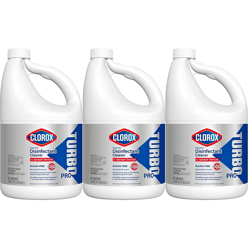 Clorox Turbo Pro All-Purpose Cleaners & Spray Disinfectant, Unscented, 121 oz., 3/Carton (60091CT) image 1