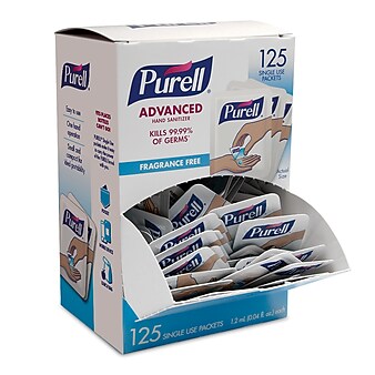 PURELL SINGLES® Advanced Hand Sanitizer Single-Use Packets, 125/Box (9630-12-125CTNS)