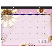 2023 AT-A-GLANCE Paper Flowers 17" x 21.75" Monthly Desk Pad Calendar, Pink/Brown (5035-23)