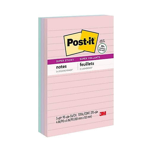 Post-it Super Sticky Lined Recycled Notes 6603SSNRPC 