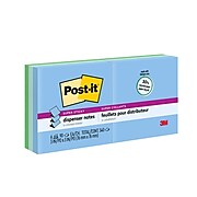 Post-it® Pop-up Super Sticky Notes, 3" x 3", Oasis Collection, 90 Sheets/Pad, 6 Pads/Pack (R330-6SST)