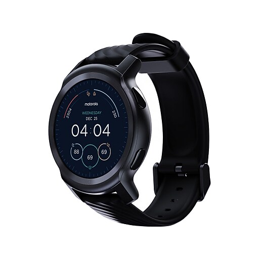 Motorola Moto Watch 100 Bluetooth Smart Watch, Phantom Black, 1.3