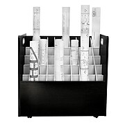 AdirOffice 50-Slot Roll File Cabinet, Mobile, Specialty, Black, 15.5" (626-BLK)