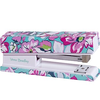 Vera Bradley Gaby Floral Fashion Stapler, 20-Sheet Capacity, Blue/Pink (223284)