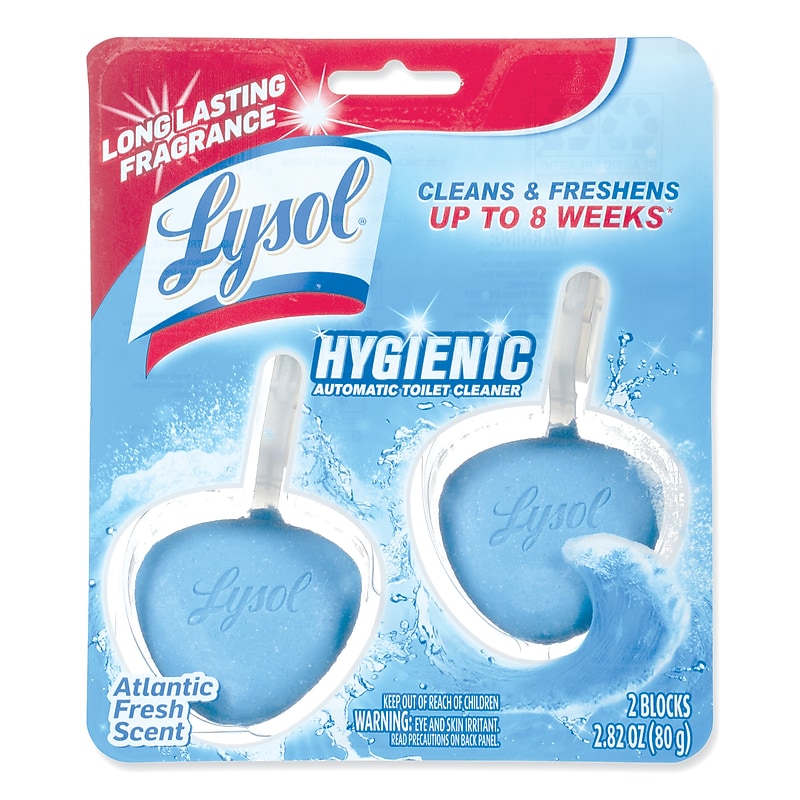 LYSOL Brand Hygienic Automatic Toilet Bowl Cleaner, Atlantic Fresh, 2/Pack image 1