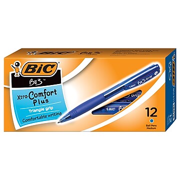 BIC Bu3 Retractable Ballpoint Pen, Medium Point, Blue Ink, Dozen (BU311BLU)