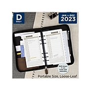 2023 AT-A-GLANCE My Day 6.75" x 3.75" Daily & Monthly Planner Refill, White/Brown (471-125-23)