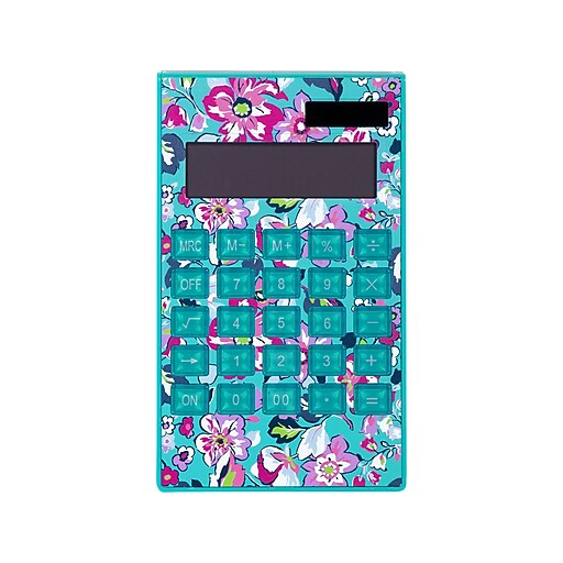 Vera Bradley Gaby Floral 12digit Battery & Solar Basic Calculator