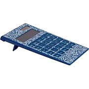 Vera Bradley Bonbon Medallion Blue 12-digit Battery & Solar Basic Calculator, Blue/White (225884)