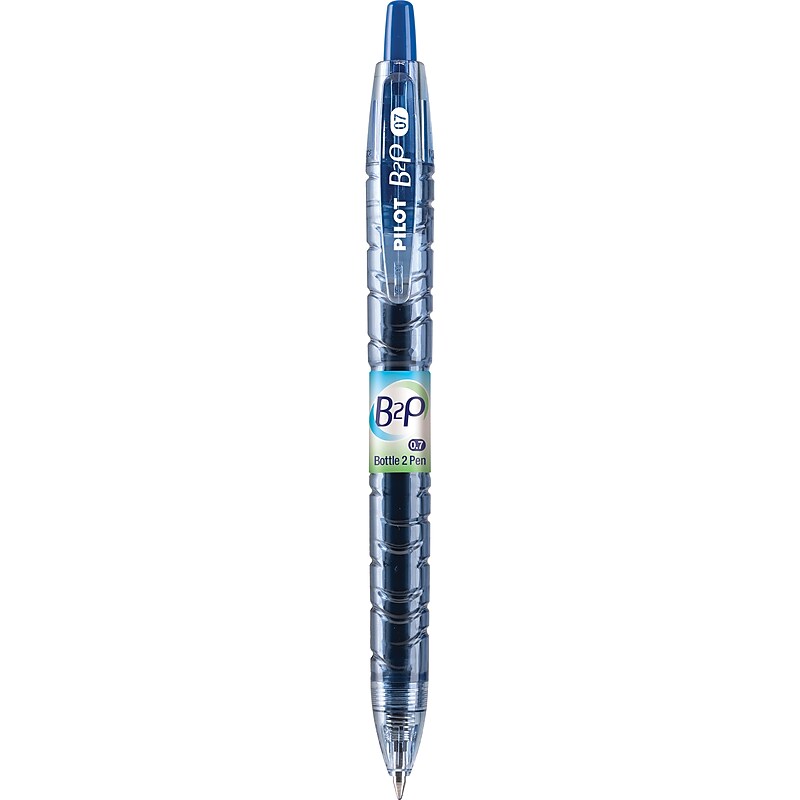 Pilot B2P Retractable Pens, Fine Point, 0.7mm, Blue Ink, Dozen (31601) image 1