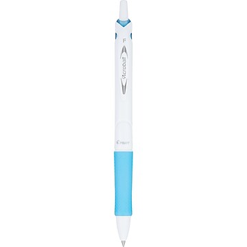 Pilot Acroball PureWhite Advanced Ink Retractable Ballpoint Pens, 0.7 mm, Fine Point, Black Ink, Dozen (31850)