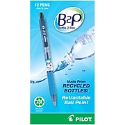 Pilot B2P Bottle 2 Pen Retractable Ballpoint Pens, Fine Point, Black Ink, Dozen (34600)