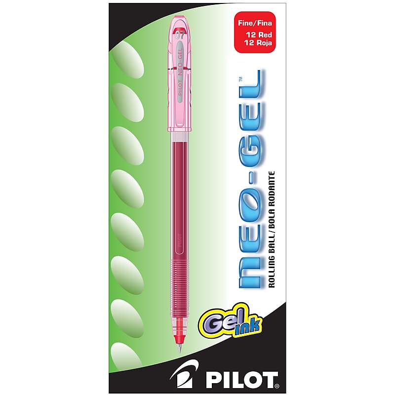 Pilot Neo-Gel Gel Pens, Fine Point, Red Ink, Dozen (14003) image 1