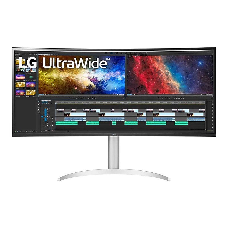 LG UltraWide 38" Curved 4K Ultra HD LED Monitor, Multicolor (38BP85C-W) image 1