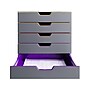 Durable VARICOLOR 5-Compartment Stackable Plastic Drawer Box, Gray (760527)~#|#~sp162711273_sc7
