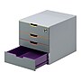 Durable VARICOLOR 4-Compartment Stackable Plastic Drawer Box, Gray (760627)~#|#~sp162711278_sc7