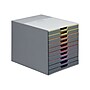Durable VARICOLOR 10-Compartment Stackable Plastic Drawer Box, Gray (761027)~#|#~sp162711283_sc7