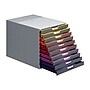 Durable VARICOLOR 10-Compartment Stackable Plastic Drawer Box, Gray (761027)~#|#~sp162711284_sc7