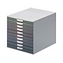 Durable VARICOLOR 10-Compartment Stackable Plastic Drawer Box, Gray (761027)~#|#~sp162711285_sc7