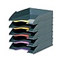 Durable VARICOLOR 5-Compartment Stackable Plastic Letter Tray Set, Anthracite Gray (770557)~#|#~sp162711288_sc7