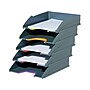 Durable VARICOLOR 5-Compartment Stackable Plastic Letter Tray Set, Anthracite Gray (770557)~#|#~sp162711290_sc7