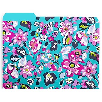 Vera Bradley Gaby Floral File Folders, Letter Size, Blue/Pink, 3/Pack (221384)