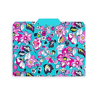 Vera Bradley Gaby Floral File Folders, Letter Size, Blue/Pink, 3/Pack (221384)