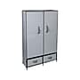 Honey-Can-Do 70" x 45" Clothes Storage Wardrobe With Drawers, Gray/Black Steel/Polyester (WRD-09199)~#|#~sp162782949_sc7