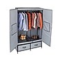 Honey-Can-Do 70" x 45" Clothes Storage Wardrobe With Drawers, Gray/Black Steel/Polyester (WRD-09199)~#|#~sp162782956_sc7