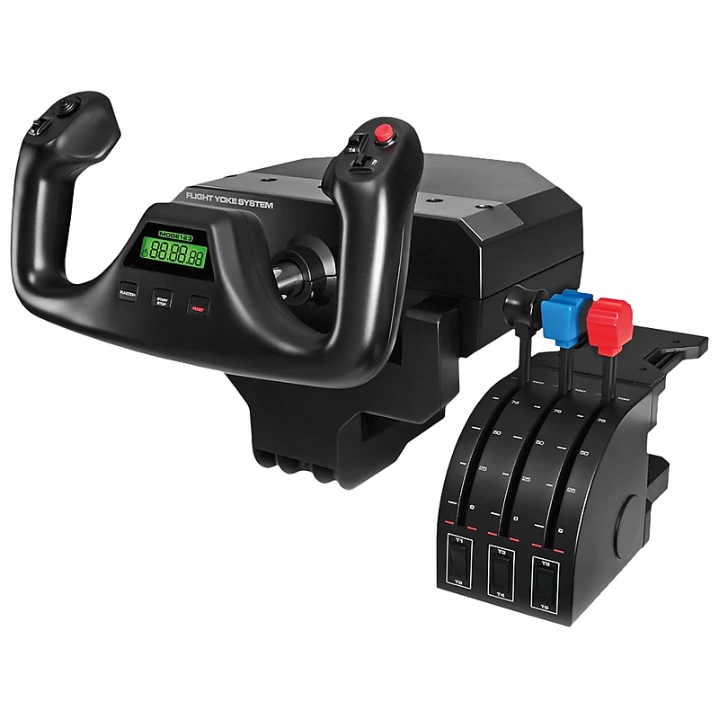Logitech G 945-000023 Flight Yoke System with Simulation Yoke and Throttle Quadrant, Black image 1