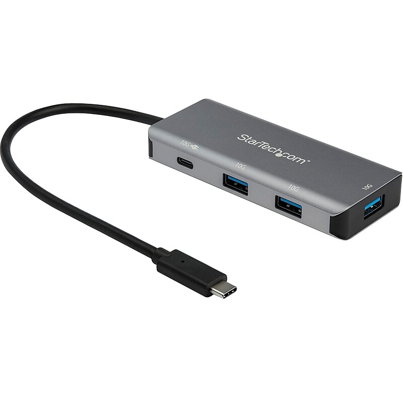 StarTech 4-Port USB-C Hub, Black/Space Gray (HB31C3A1CPD3) image 1