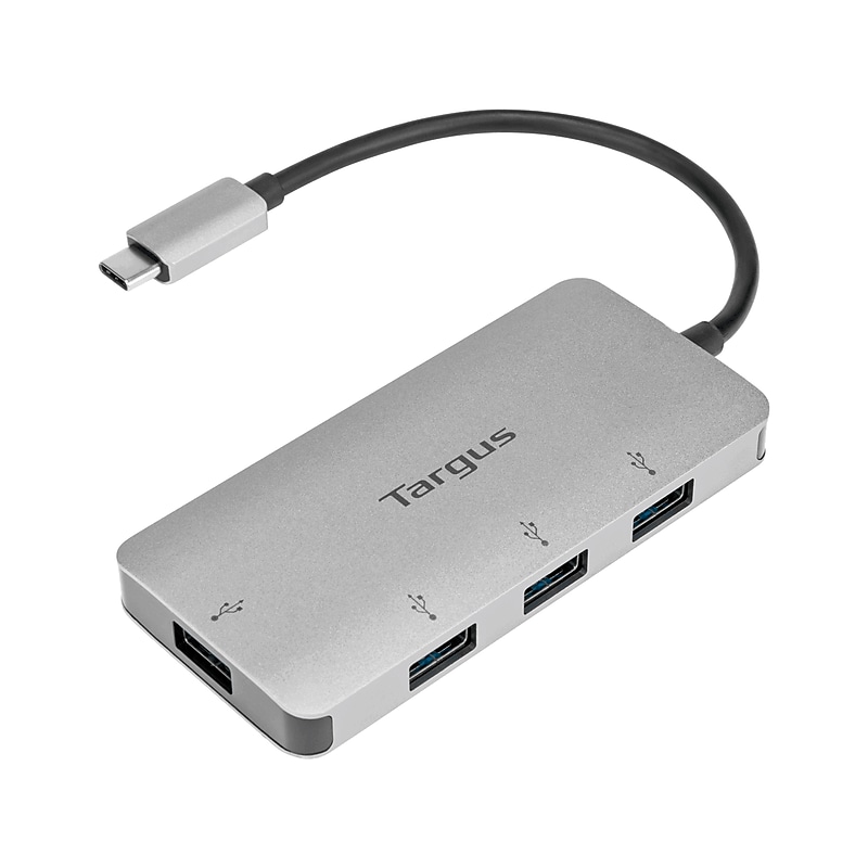 Targus 4-Port USB-C Hub, Silver (ACH226BT) image 1