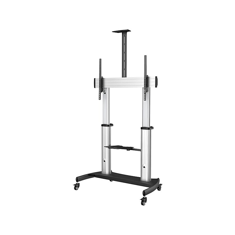 StarTech Steel Pedestal TV Stand, Screens up to 100", Black/Silver (STNDMTV100) image 1