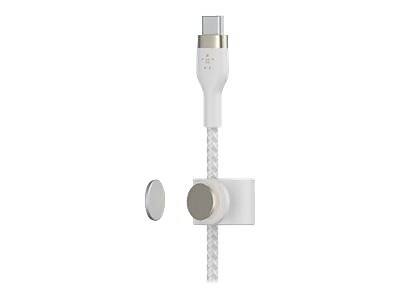 Belkin BoostCharge Pro Flex USB-C Cable with USB-C Connector 6.6&#39; Cable + Strap - White