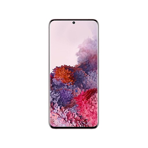 Samsung Galaxy S20 5G Unlocked Cell Phone, 128GB, Cloud Pink (SMG981UZIAXAA) Staples