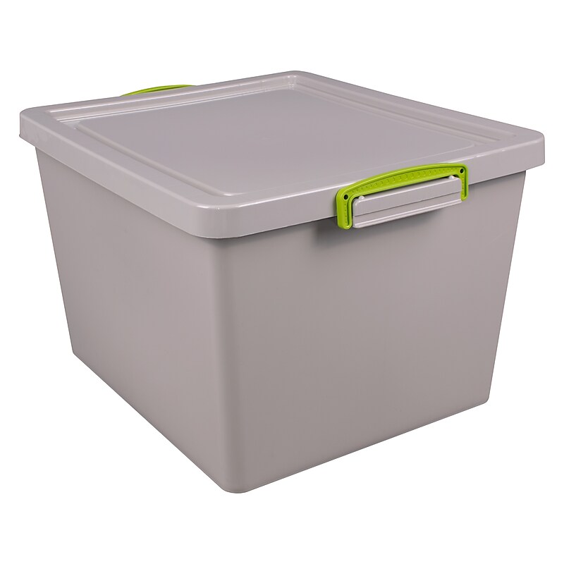 Really Useful Box 35.4 Qt. Latch Lid Storage Tote, Dove Gray (33.5PSTL-RECY-GREY) image 1