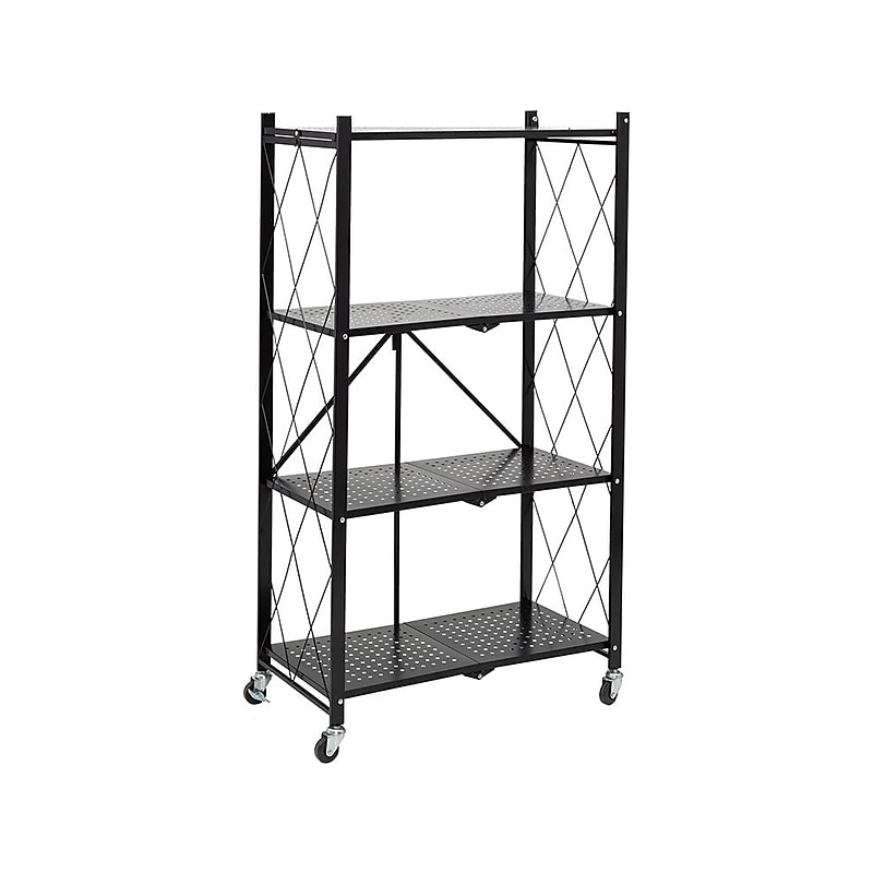 Honey-Can-Do 4-Shelf Metal Mobile Utility Cart with Swivel Wheels, Black (SHF-09576) image 1
