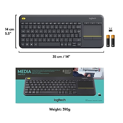 K400 Plus Wireless Touch Keyboard - Thumbnail 5