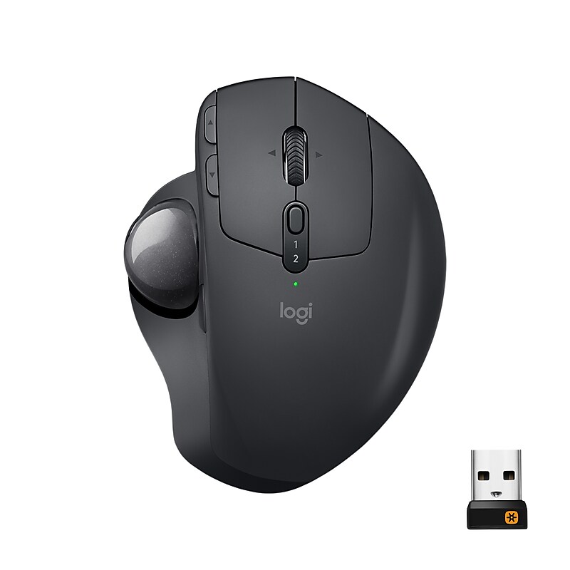 Logitech MX Ergo S Advanced Wireless Ergonomic Trackball Mouse, Black (910-005178) image 1