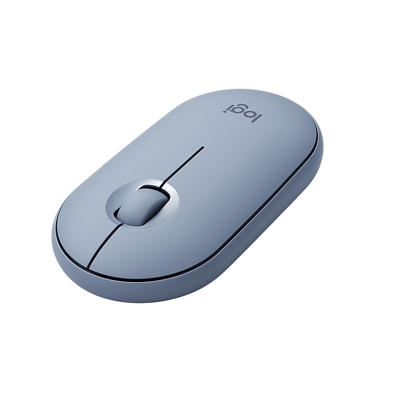 Logitech Pebble M350 Wireless Ambidextrous Optical Mouse, Blue Gray (910-005773) image 1
