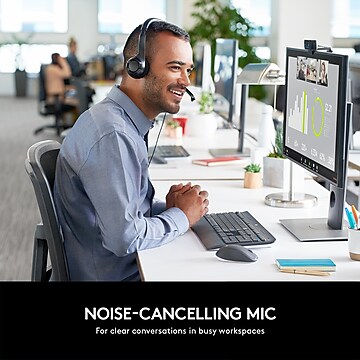 Logitech H390 Computer Headset, Over-the-Head, Black